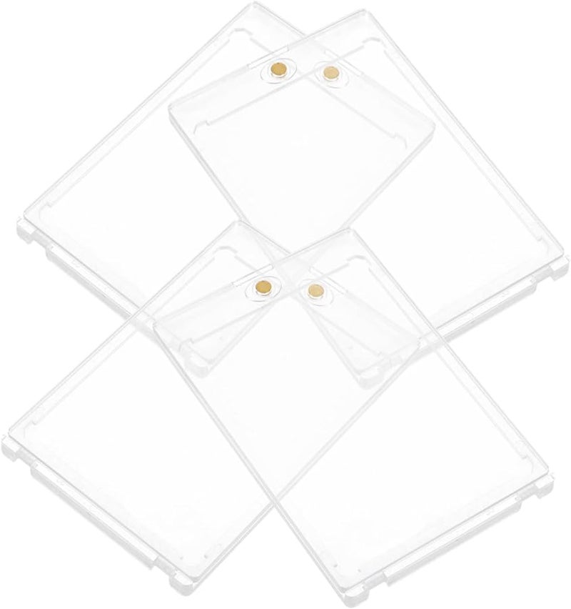 4 Pack Plastic Sports Card Holder Display Stand Portable Modern Design Black - Image 1